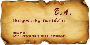 Bulyovszky Adrián névjegykártya